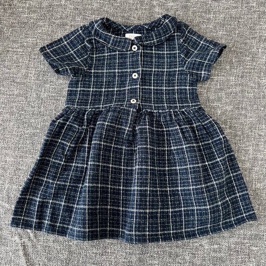 Girls 6-9 Month Blue Summer Dress With White Check