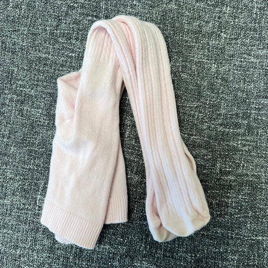 Girls 12-18 Month Pink Ribbed Tights