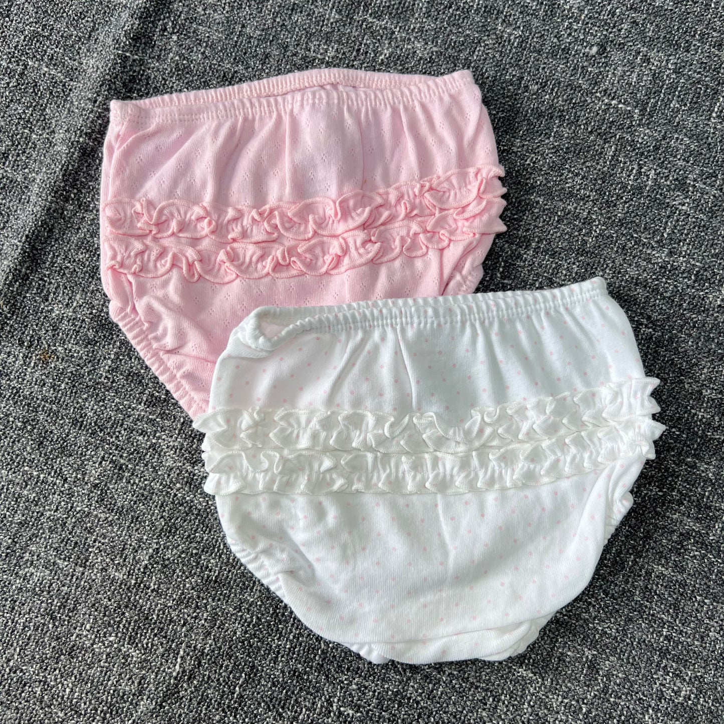 Girls 6-9 Month Pink & White Dress Knickers 2 Pack