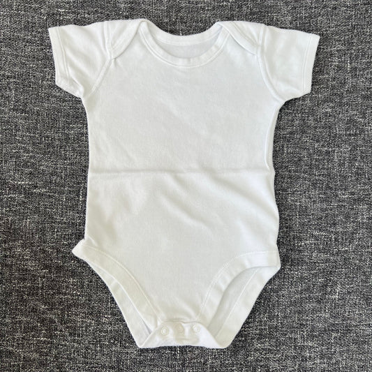 Boys 9-12 Month Plain White Short Sleeved Bodysuit