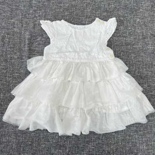 Girls 6-9 Month White Frilly Summer Drss