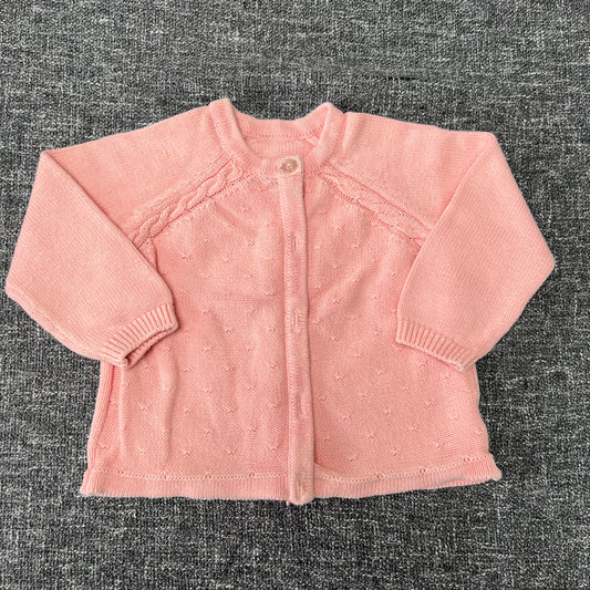 Girls 12-18 Month Peach Knitted Cardigan