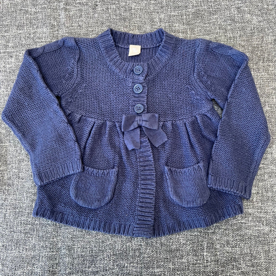 Girls 12-18 MOnth Blue Knitted Cardigan