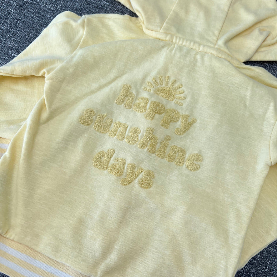 Girls 2-3 Year Plain Yellow "Happy Sunshine Days" Hoodie