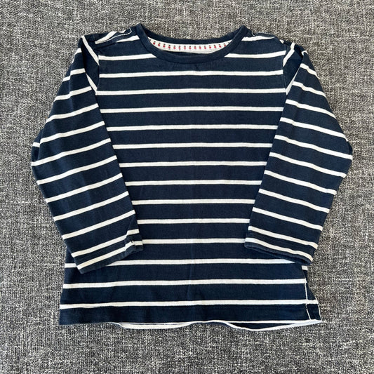 Boys 2-3 Year Blue & White Striped Long Sleeved Top