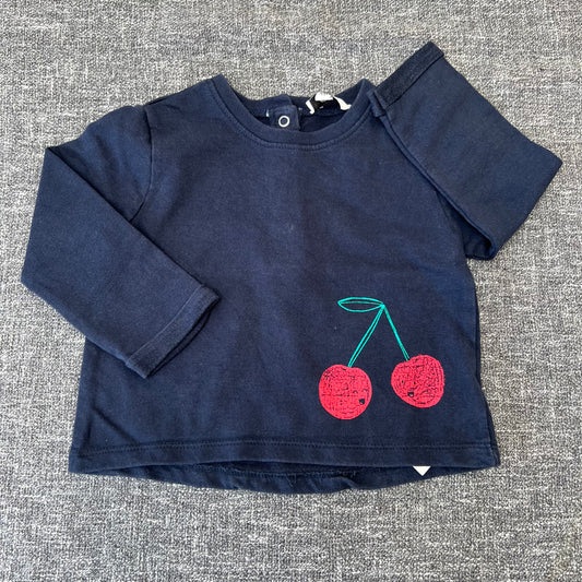 Girls 12-18 Month Navy Blue Jumper With Cherry Motif