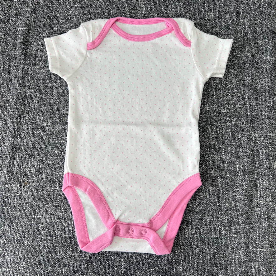 Girls 6-9 Month White & Pink Spot Short Sleeved Bodysuit