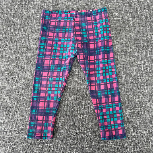 Girls 18-24 Month Pink, Purple & Turquoise Check Leggings