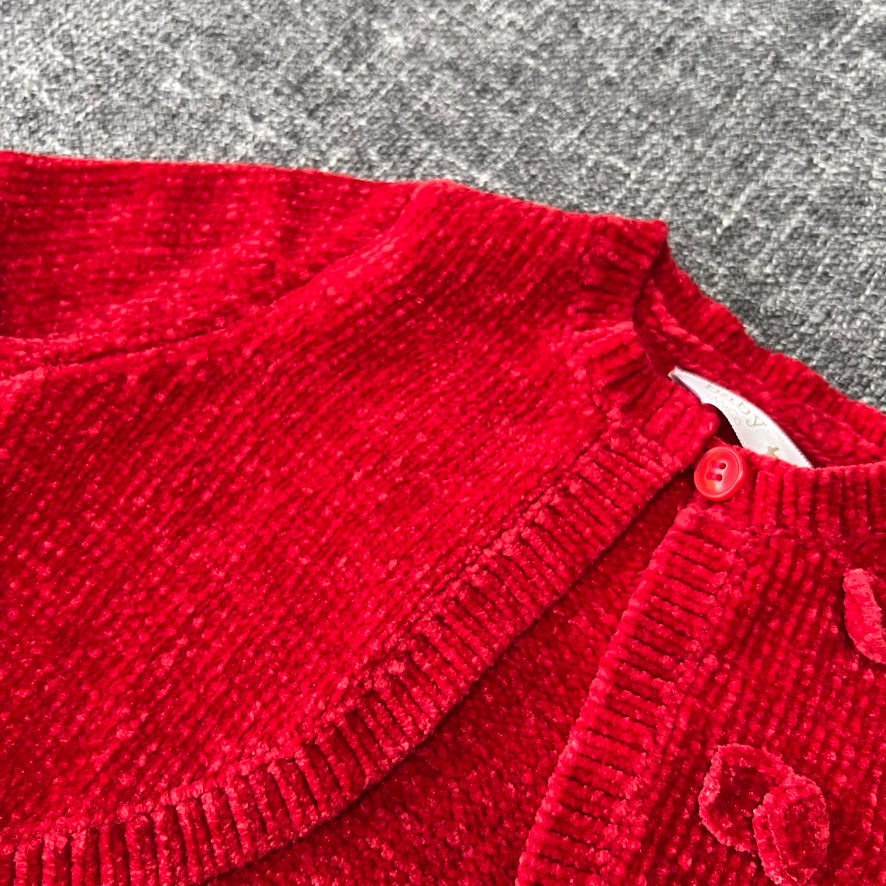 Girls 18-24 Month Red Chenille Bolero Cardigan