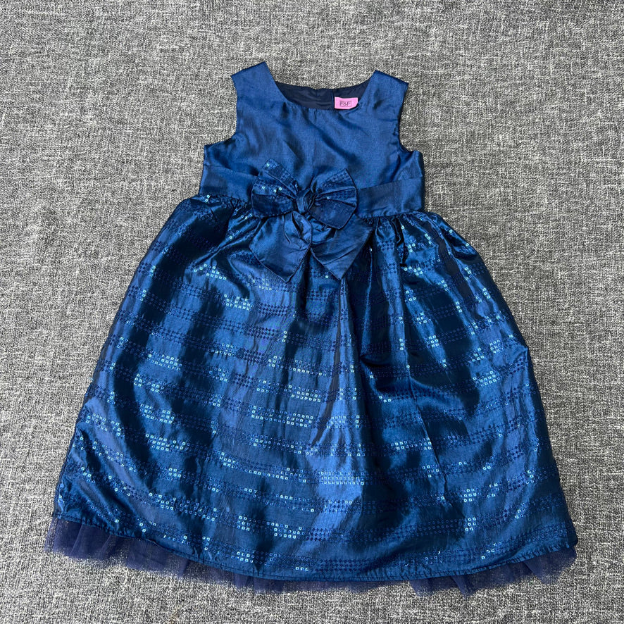 Girls 2-3 Year Dark Blue Sequined Sleeveless Occasion Dress