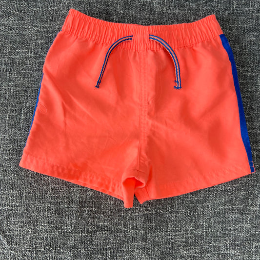 Boys 9-12 Month Fluorescent Orange & Blue Swim Shorts