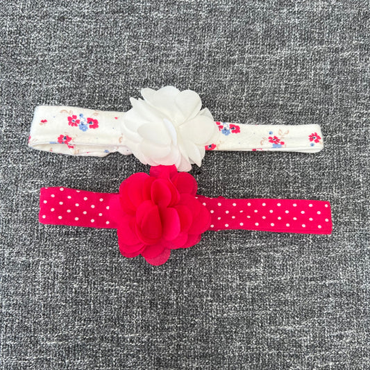 Girls 9-12 Month Red & White Headbands 2pk