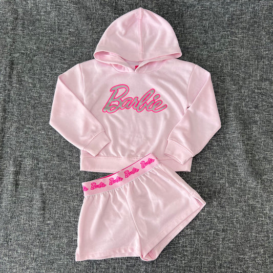 Girls 2-3 Year Barbie Hoodie & Shorts Outfit