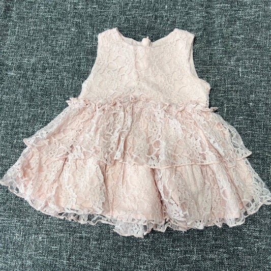 Girls 6-9 Month Pink Lace Summer Occassion Dress