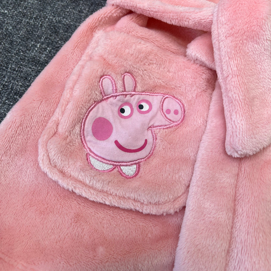 Girls 12-18 Month Peachy Pink Peppa Pig Fleece Dressing Gown