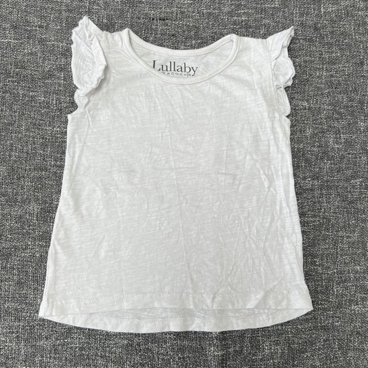 Girls 12-18 Month Plain White T-shirt With Frilly Sleeves