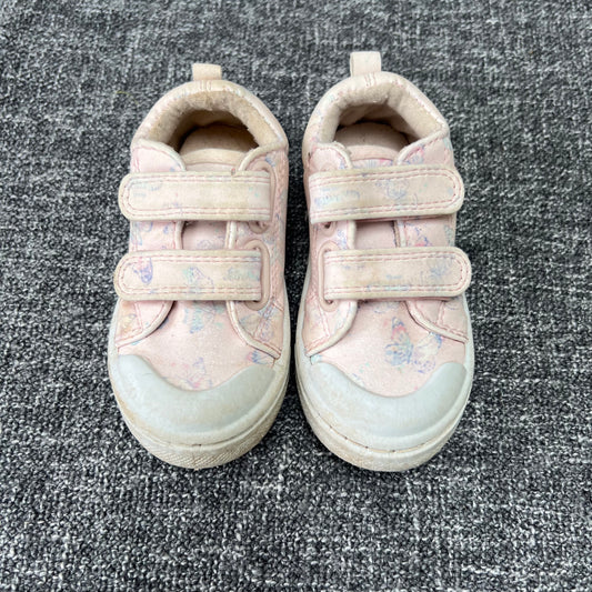 Girls Size 3uk / 19eu Light Pink Butterfly Print Trainers