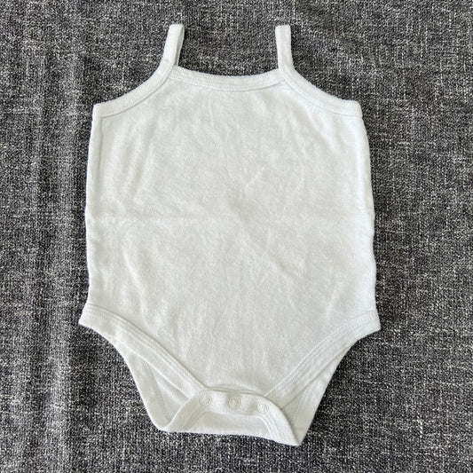 Girls 6-9 Month Plain White Sleeveless Bodysuit