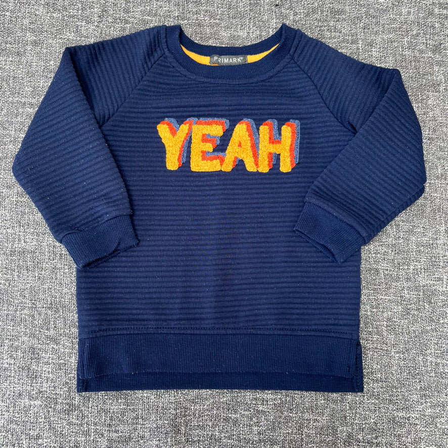 Boys 2-3 Year Blue "Yeah" Jumper