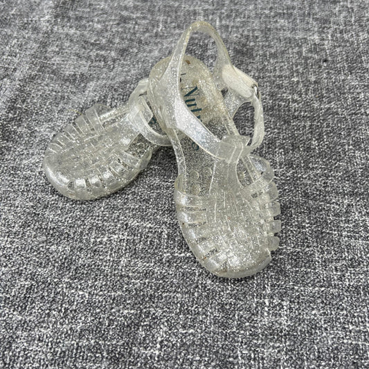 Girls Size 6uk / 23eu Silver Jelly Shoes