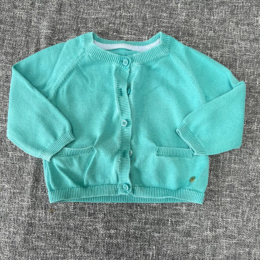 Girls 6-9 Month Plain Green Summer Cardigan