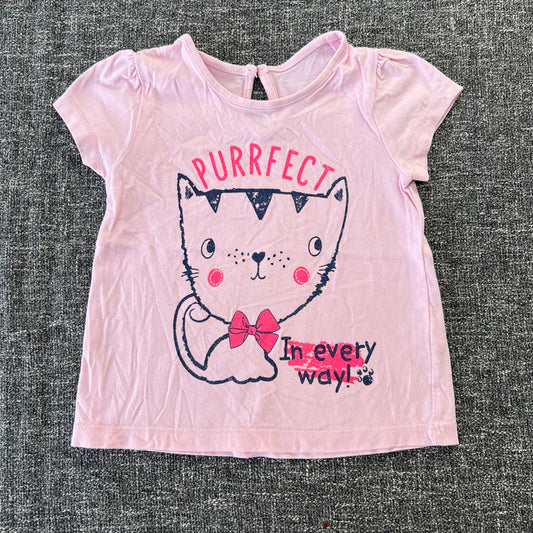 Girls 9-12 Month Pink "Purrfect In Every Way" CatT-shirt