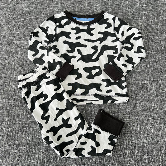 Boys 18-24 Month Black & White Camo Print Pjs (PIP)