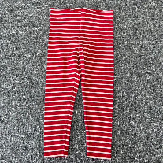 Girls 3-4 Year Red & White Striped Leggings