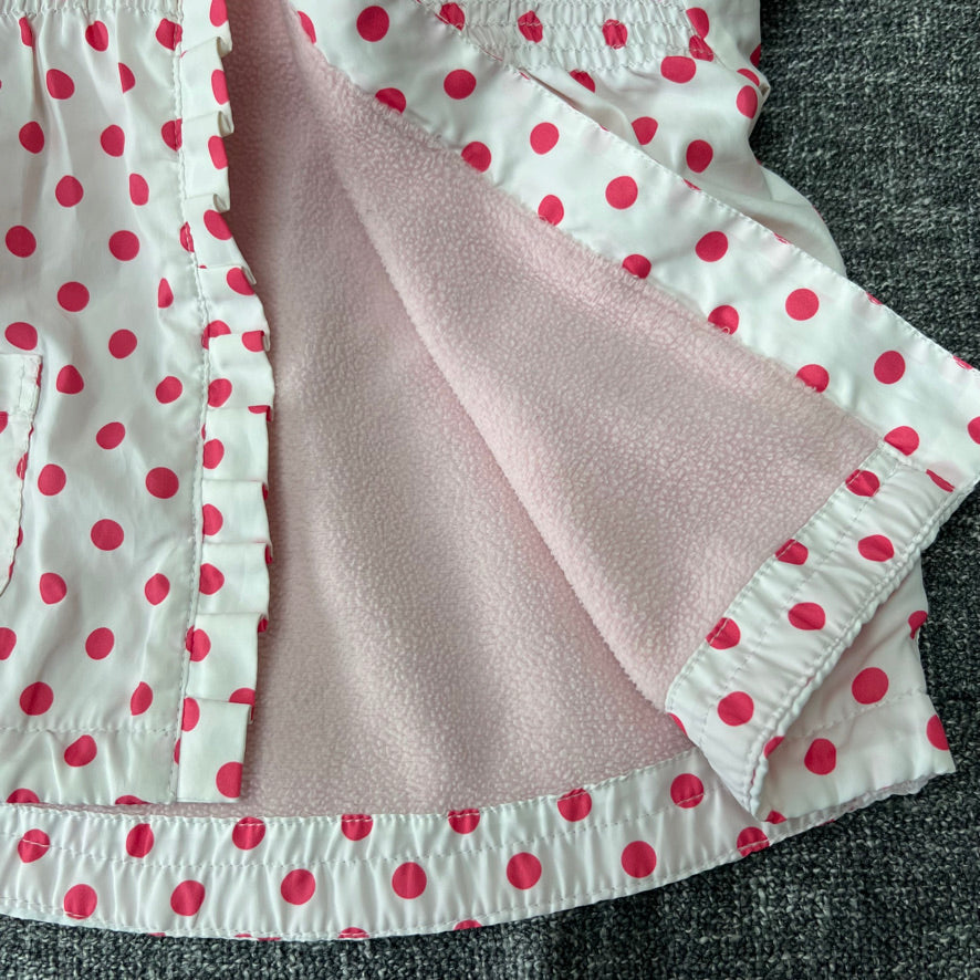 Girls 12-18 Month White With Pink Spots Light Weight Jacket