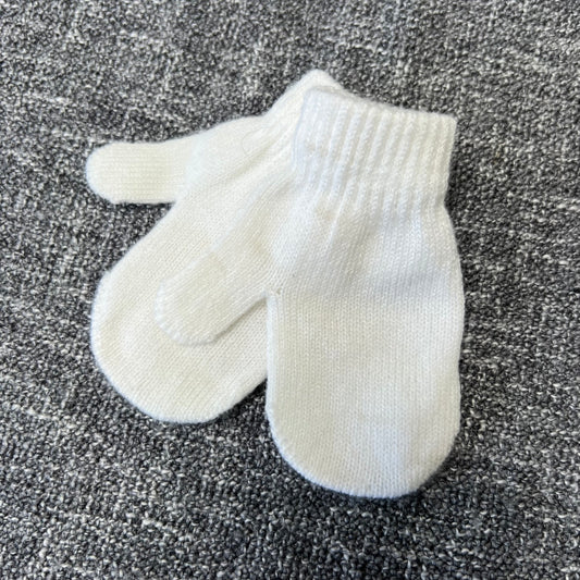 Girls 12-18 Month White Mittens