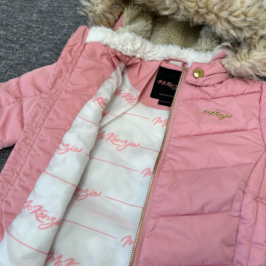 Girls 12-18 Month Pink "McKenzie" Coat With Hood