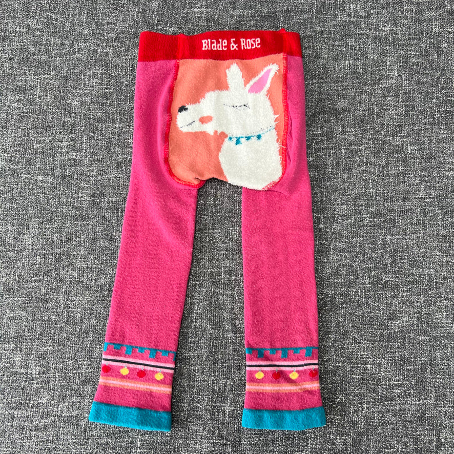 Girls 3-4 Year Pink Llama Leggings