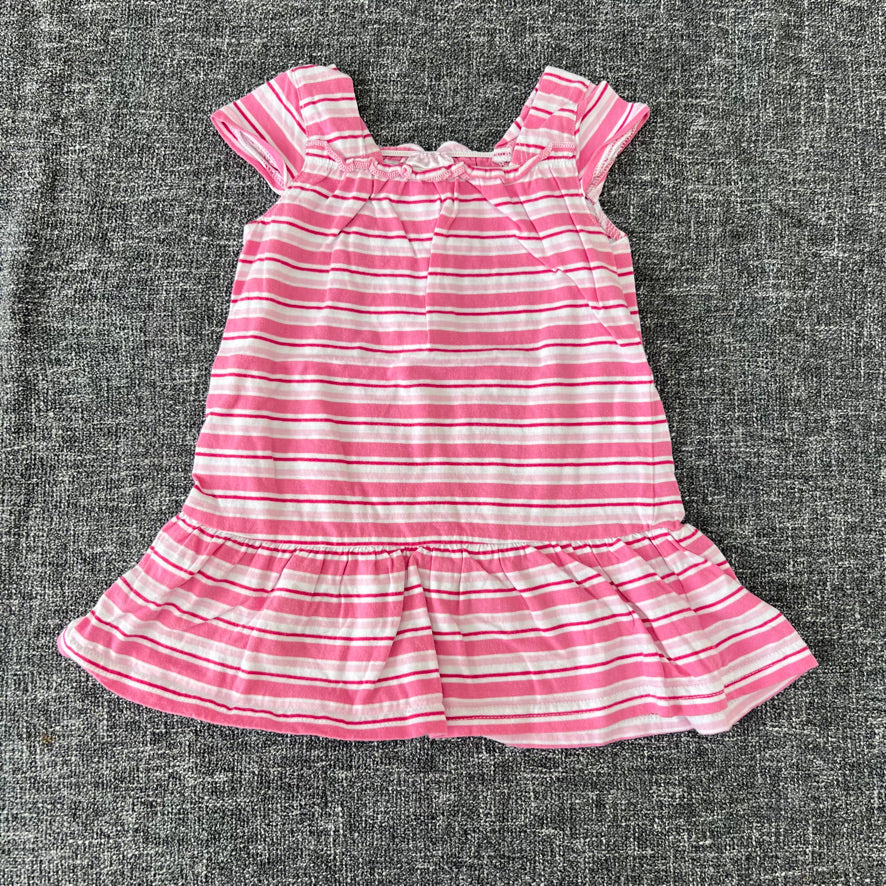 Girls 6-9 Month Pink Striped Summer Dress