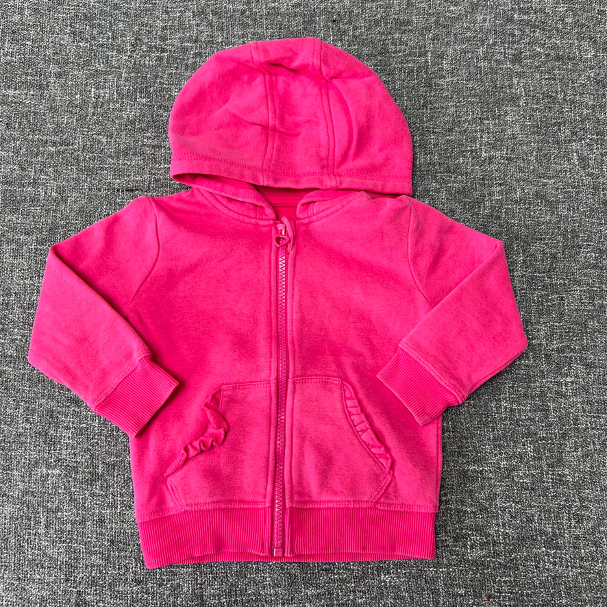 Girls 12-18 Month Plain Bright Pink Hoodie