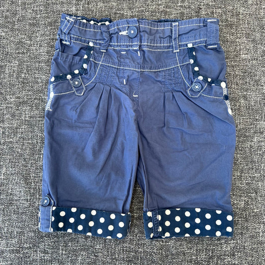 Girls 12-18 Month Blue & White Shorts