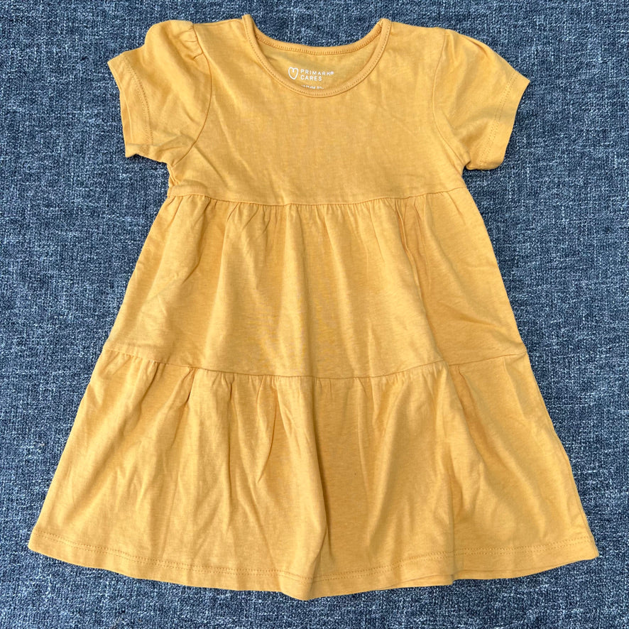 Girls 18-24 Month Plain Yellow Tiered Summer Dress