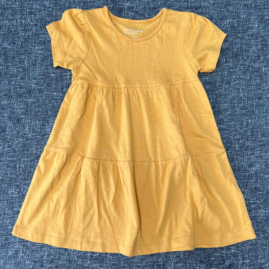 Girls 18-24 Month Plain Yellow Tiered Summer Dress