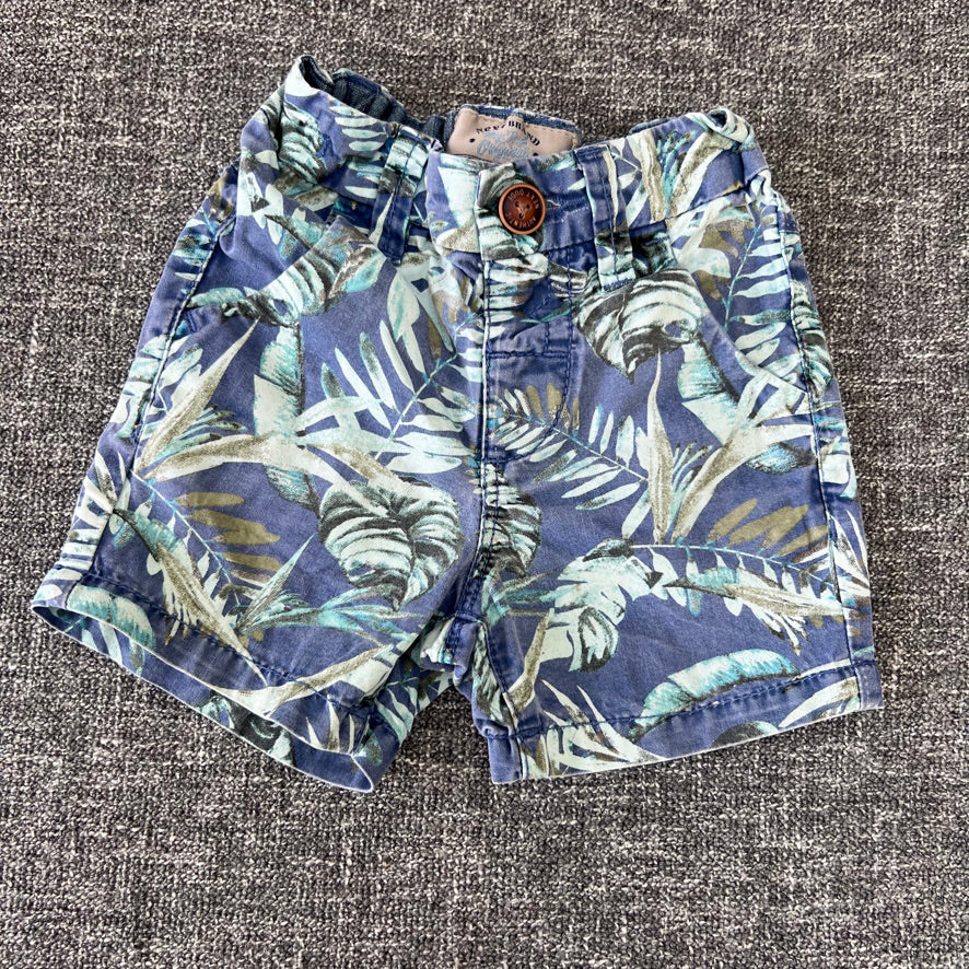 Boys 9-12 Month Blue Tropical Print Shorts