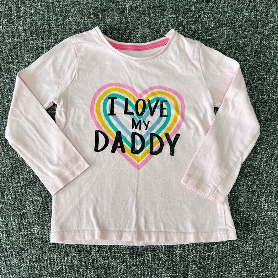 Girls 18-24 Month Pink  "I Love My Daddy" Long Sleeved Top