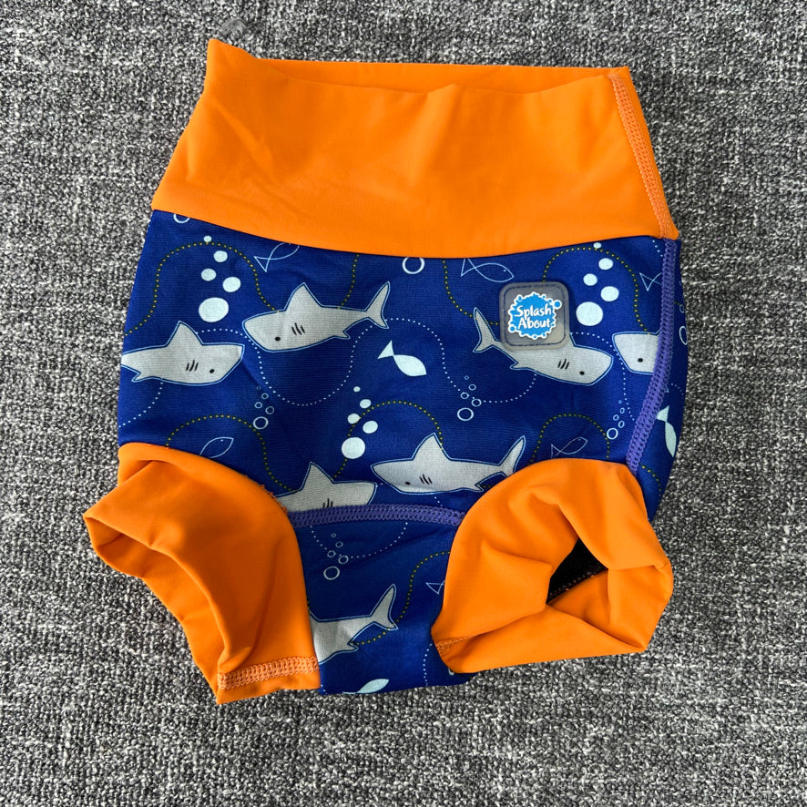 Boys 6-9 Month / 9-12 Month Blue & Orange Swim Pants With A Shark Print