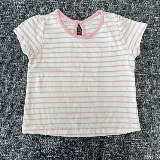 Girls 6-9 Month Pink & White Striped T-shirt