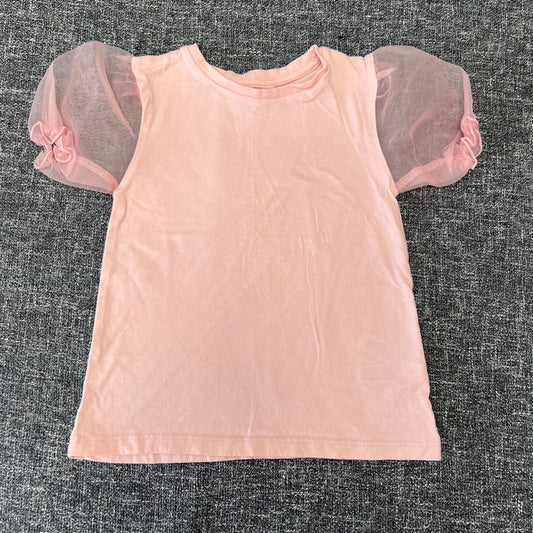 Girls 3-4 Year Plain Pale Peach T-shirt