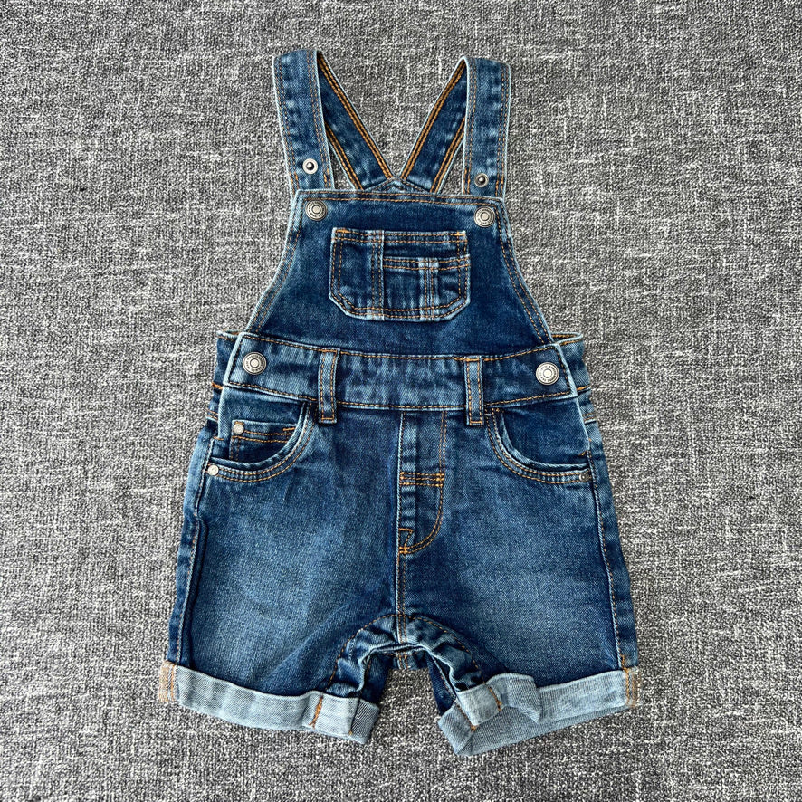 Boys 9-12 Month Blue Denim Summer Dungarees