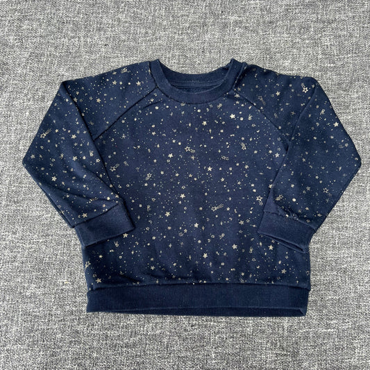 Girls 18-24 Month Blue With Gold Star PatternSweatshirt Jumper