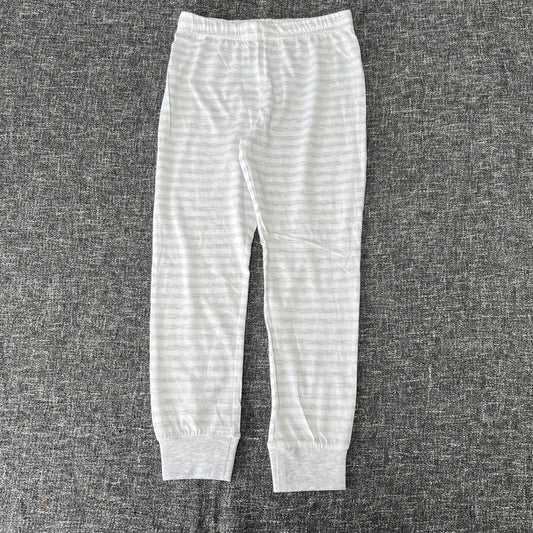 Boys 5-6 Year White & Grey Striped Pj Bottoms