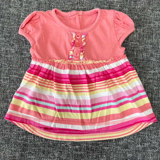 Girls 6-9 Month Pink & Peach Striped T-shirt