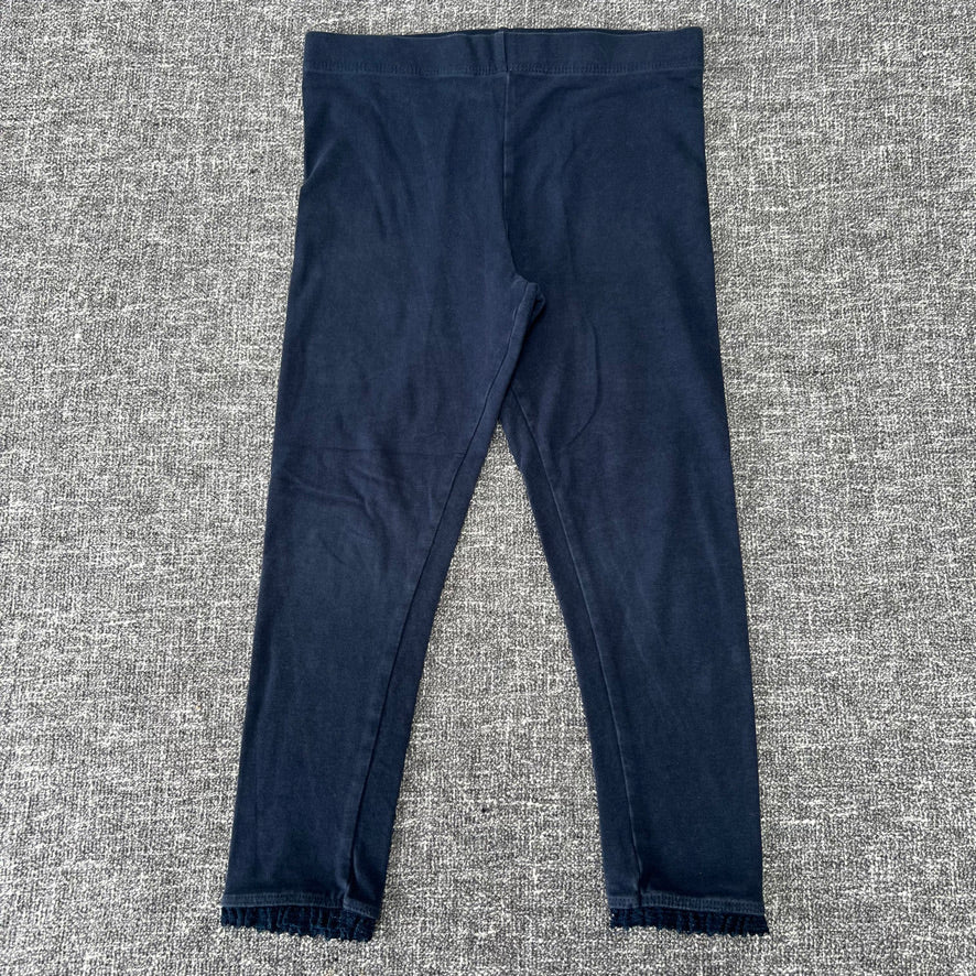 Girls 5-6 Year Plain Navy Blue Leggings