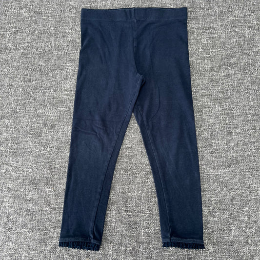 Girls 5-6 Year Plain Navy Blue Leggings