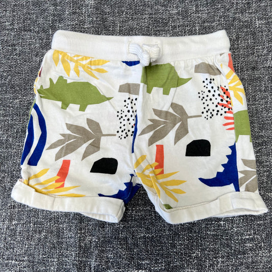 Boys 6-9 Month White Dinosaur Print Shorts