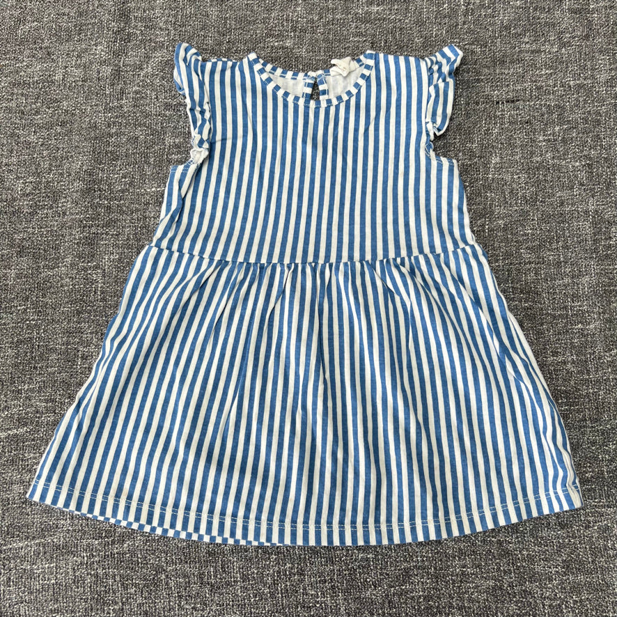 Girls 9-12 MOnth Blue & White Striped Summer Dress